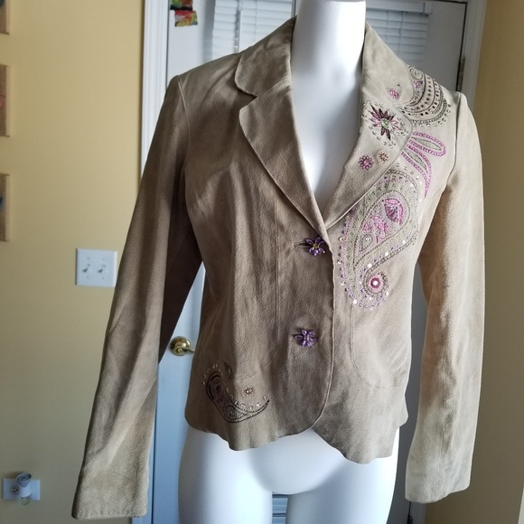 Wilson's embroidered leather jacket (L) - Picture 3 of 6
